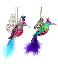 Gisela Graham Hummingbird w Feathers Decoration